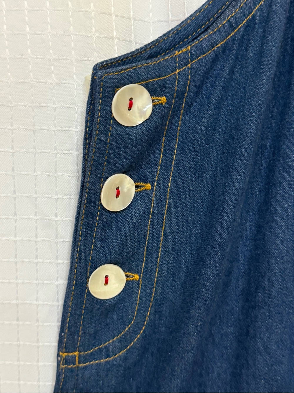 Vintage 90s Casey Coleman Embroidered Lighthouse Denim Jumper Dress NWT 3X - Picture 4 of 12